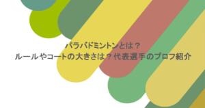 パラバドミントンとは？ルールやコートの大きさは？代表選手のプロフ紹介