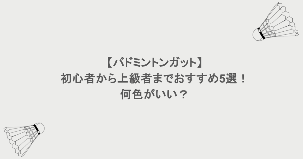 【バドミントンガット】初心者から上級者までおすすめ5選！何色がいい？